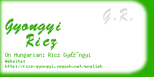 gyongyi ricz business card